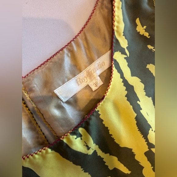 ROY STUDIO‎ 100% Silk Sleeveless Summer or Spring Yellow Dress Size 38 - Picture 8 of 10